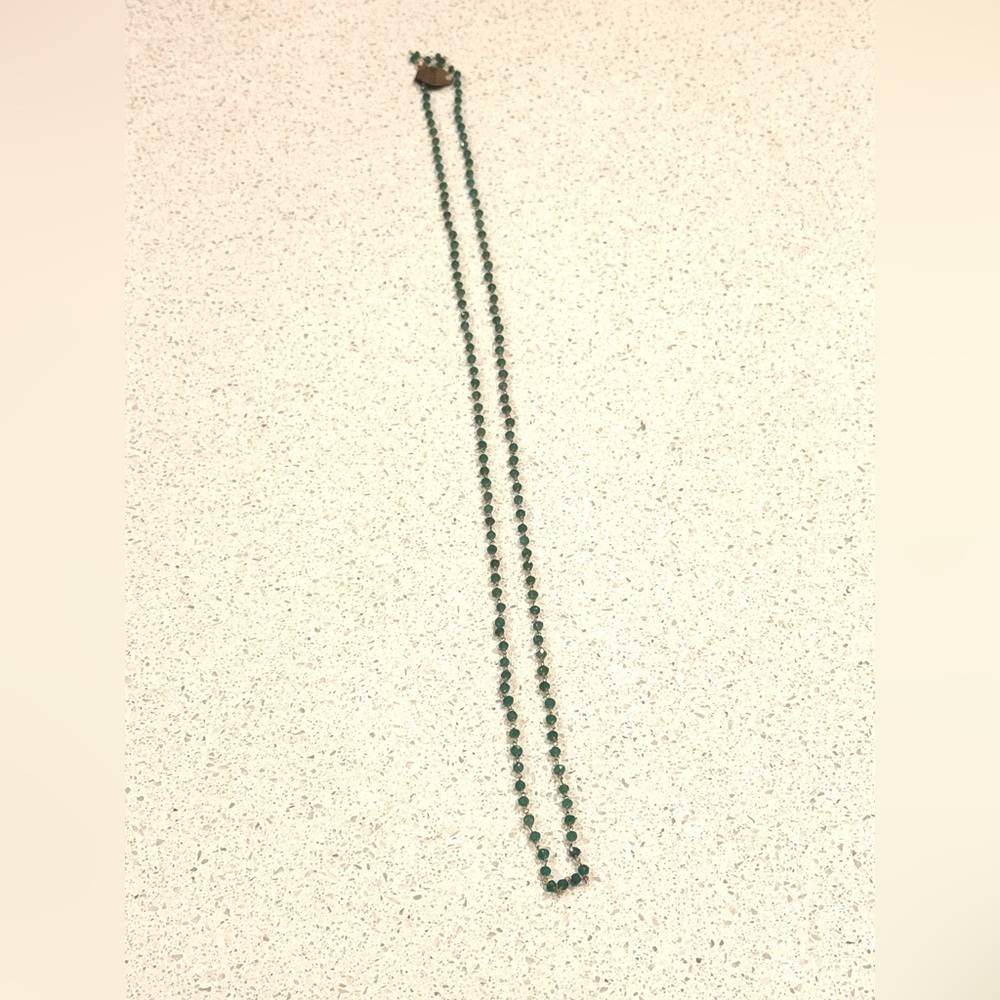 Unworn with tag Elegant Green Beaded Necklace